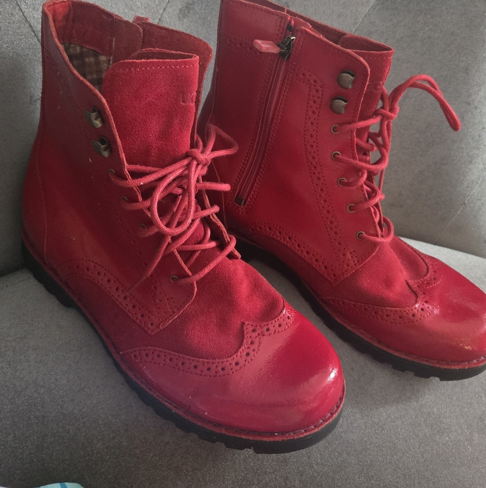 UGG Red Lace-Up Boots